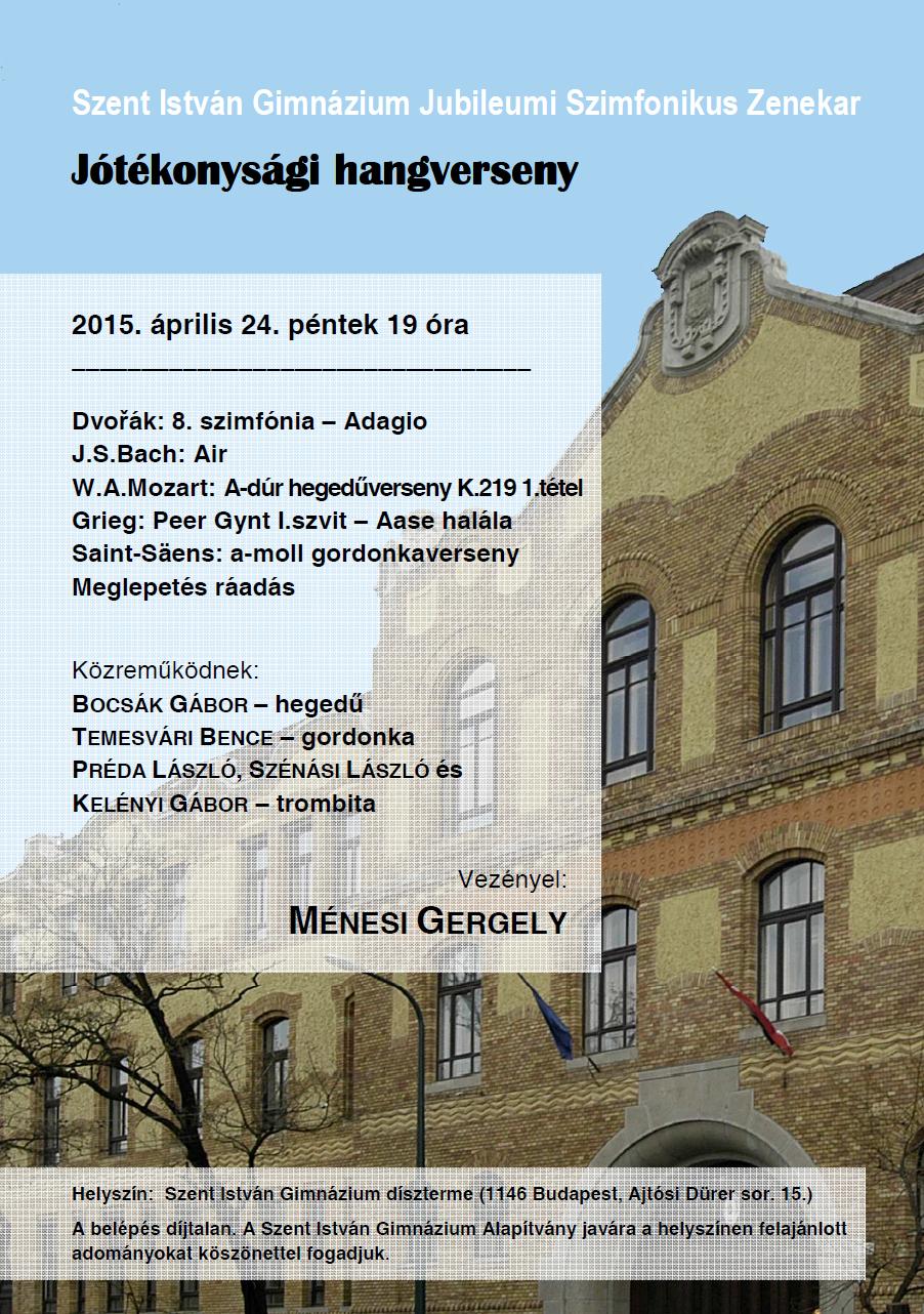 Szent István Gimnázium Jubileumi Szimfonikus Zenekar koncertje