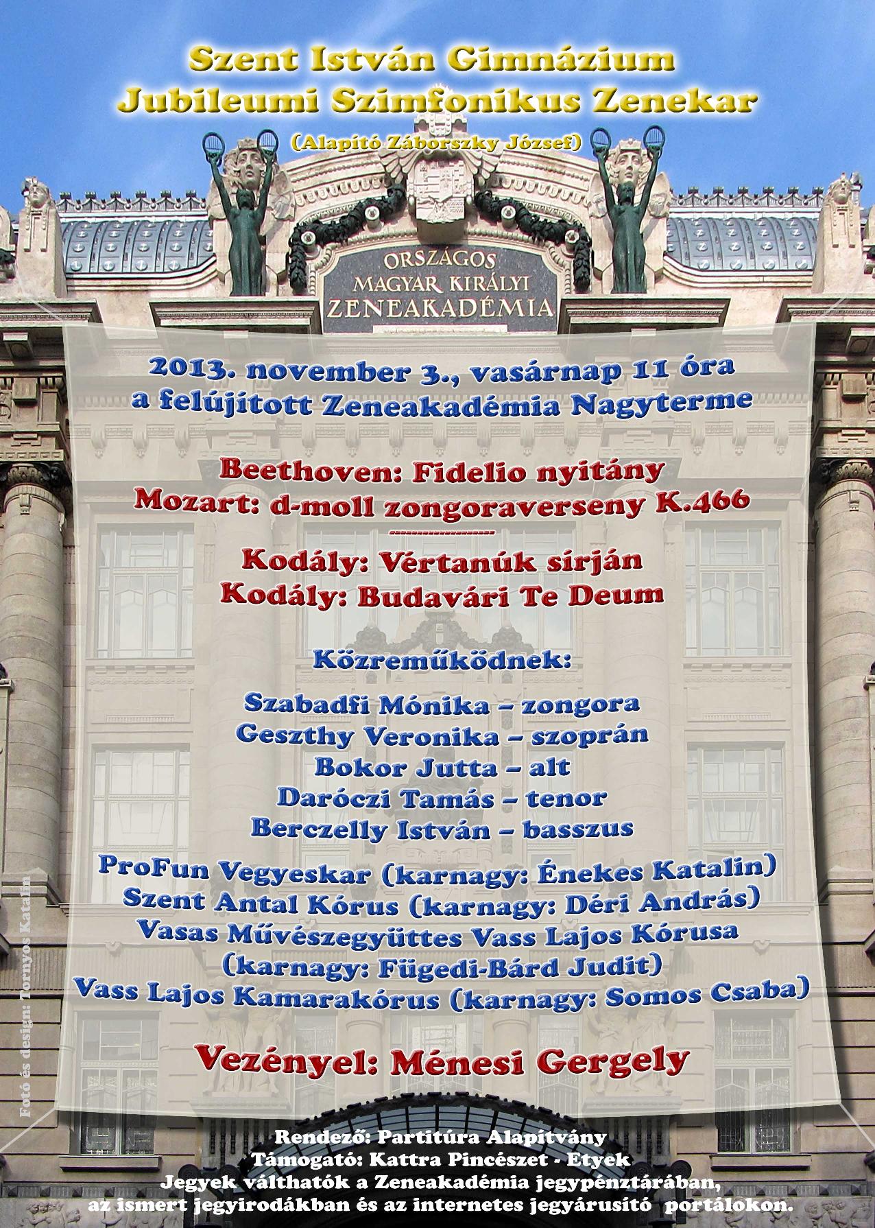 Szent István Gimnázium Jubileumi Szimfonikus Zenekar koncertje