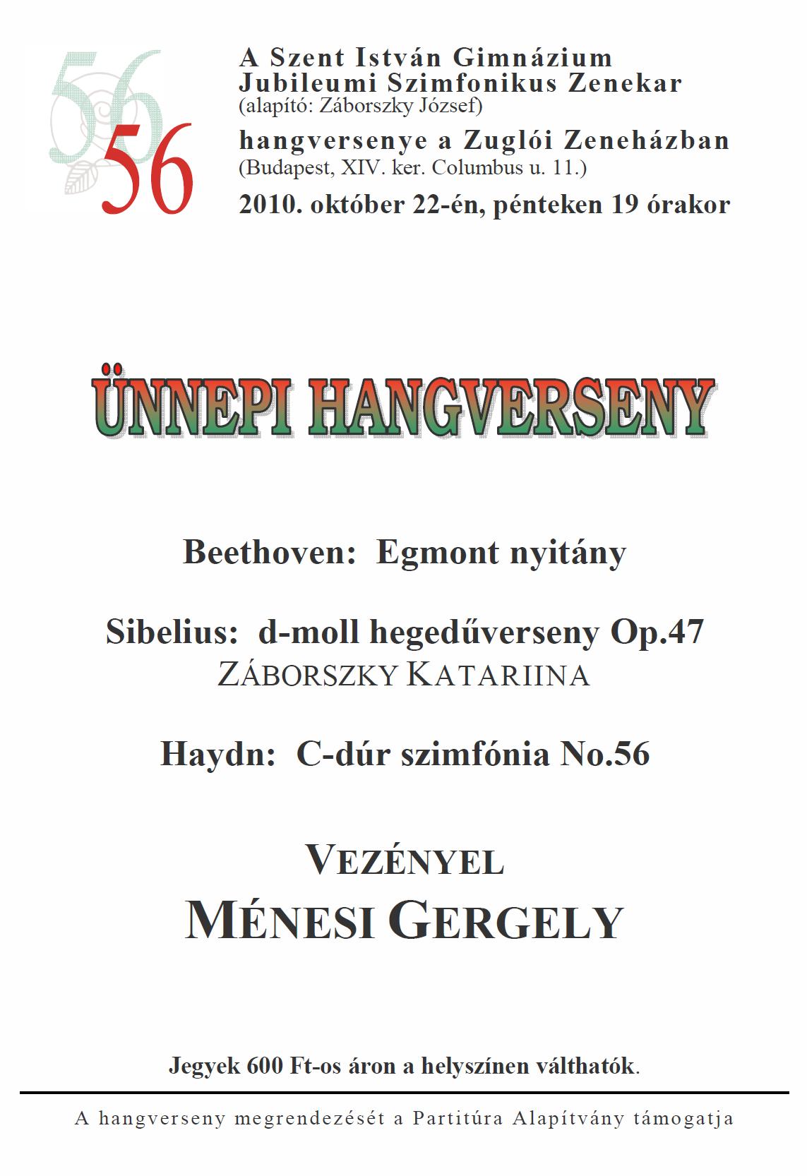 2010.10.22. Ünnepi kncert a Zuglói Zeneházban