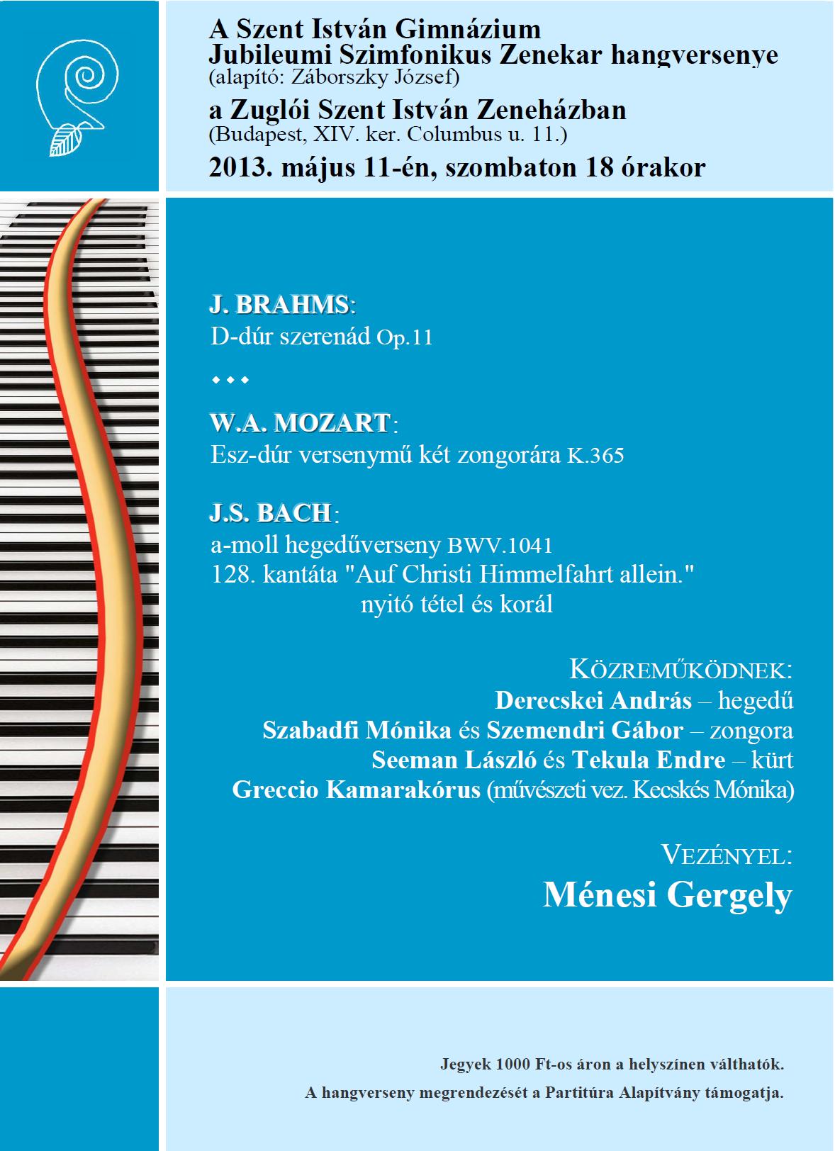 Szent István Gimnázium Jubileumi Szimfonikus Zenekar koncertje