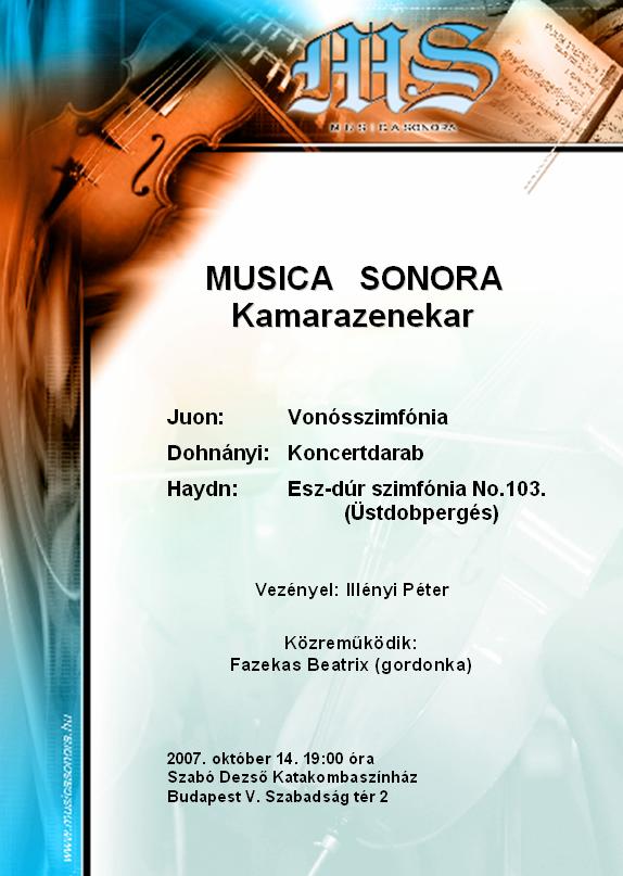 Musica Sonora Kamarazenekar - hangverseny